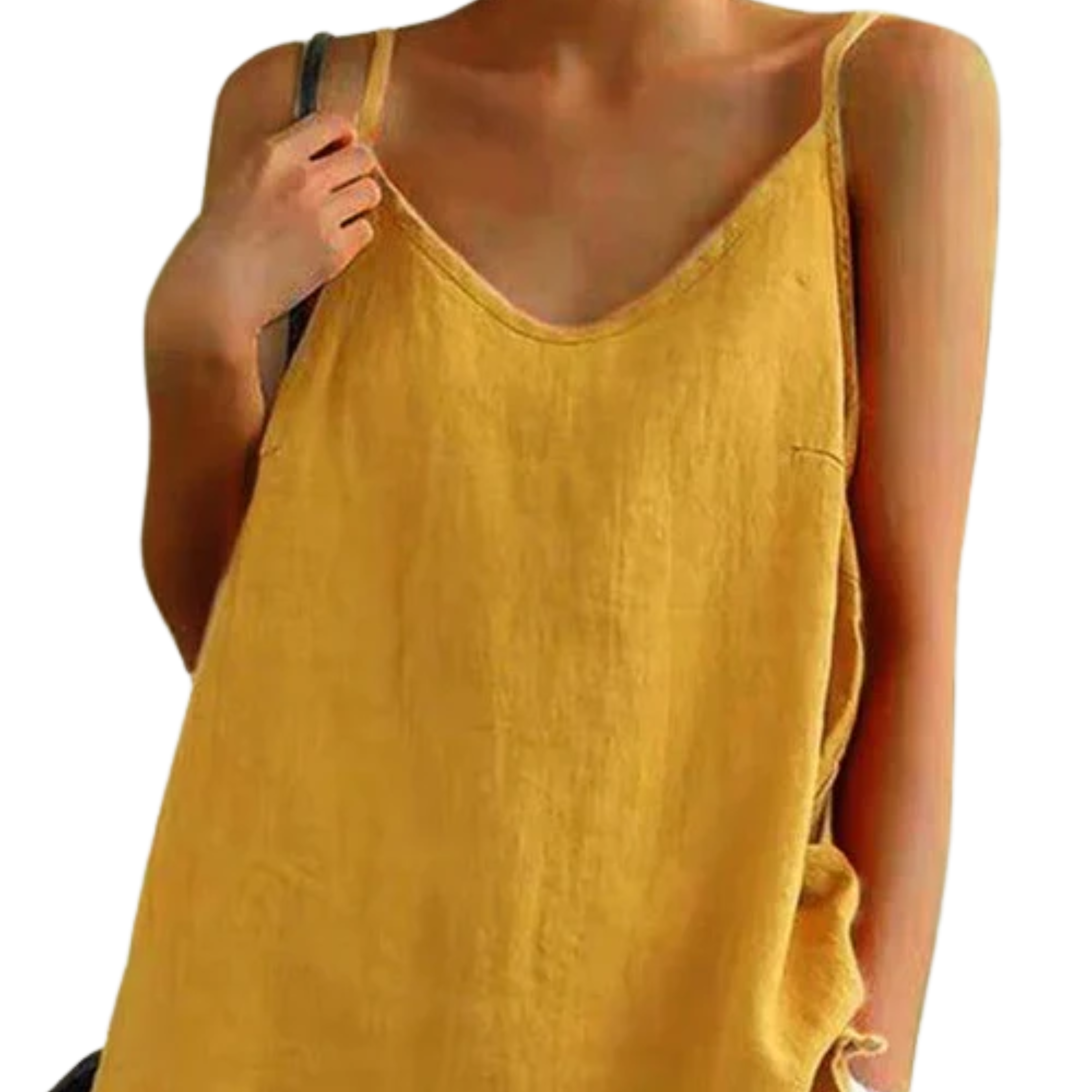 Débardeur à Bretelles Spaghetti pour Femme avec Coupe Ample et Encolure Droite