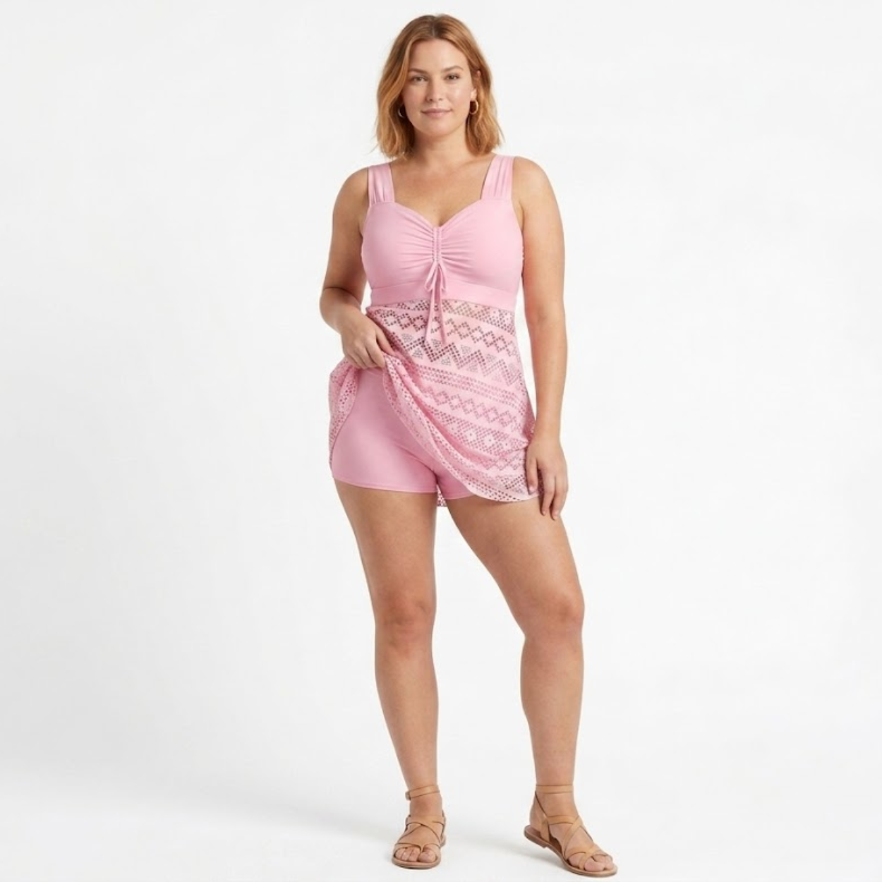 Maillot de Bain Tankini Ensemble de Tankini Femme Taille Haute avec Shorty