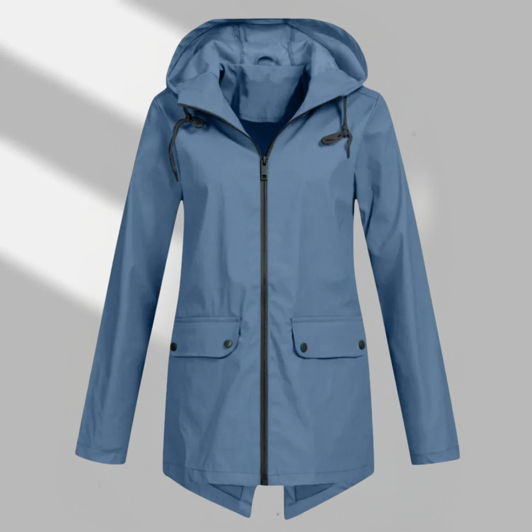 Manteau utilitaire à capuche et fermeture éclair longue