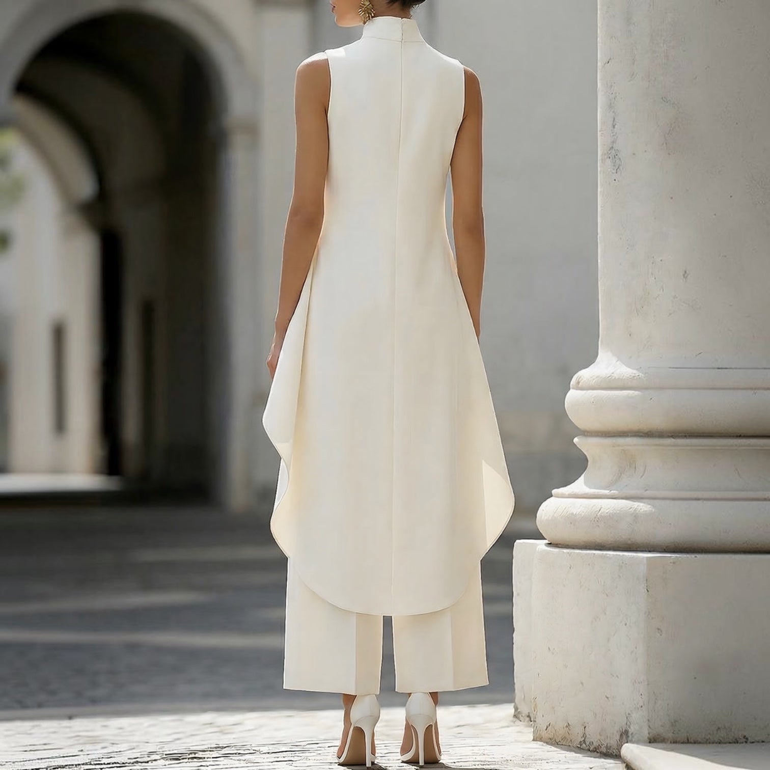 Jelyra | Robe longue moderne avec design asymétrique
