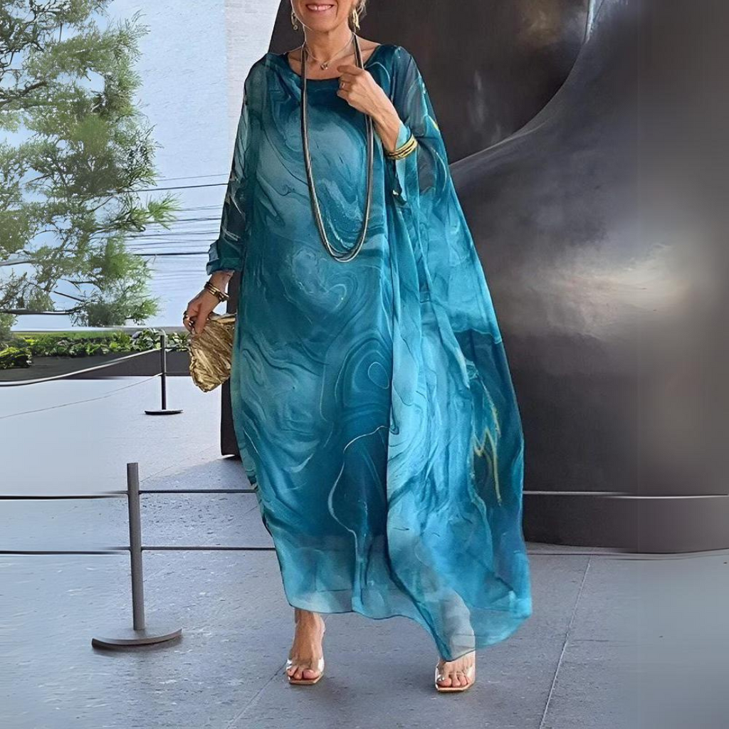 Paetyn | Robe maxi avec col rond et manches longues