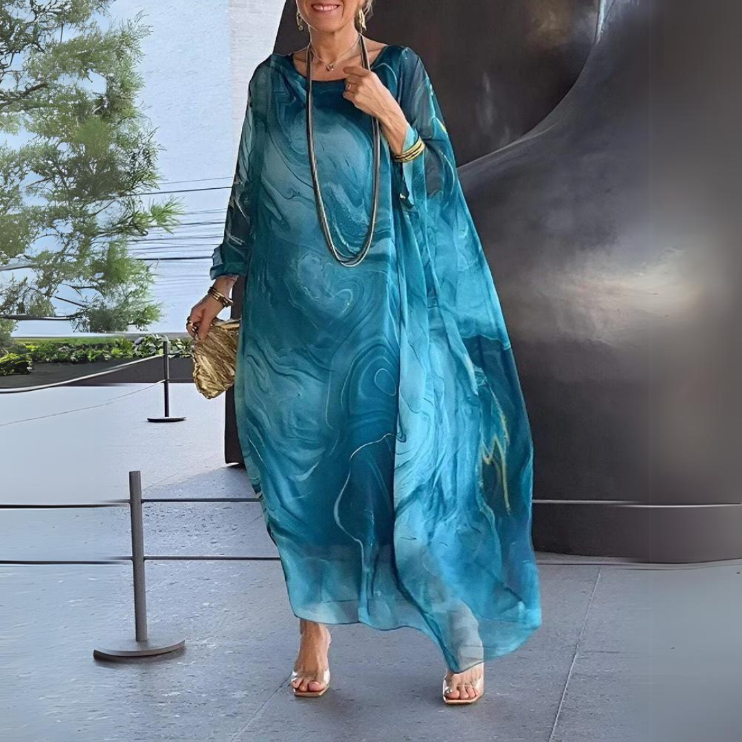 Paetyn | Robe maxi avec col rond et manches longues