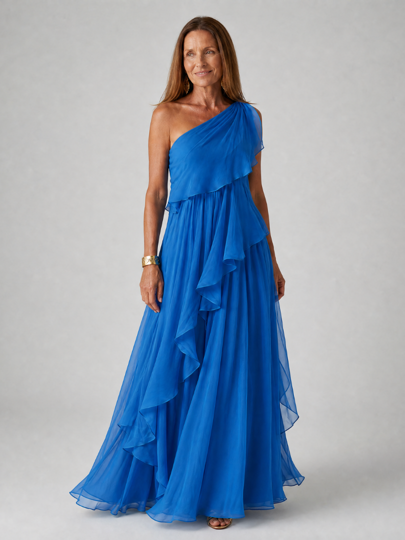 Parietta | Robe maxi élégante avec décolleté asymétrique