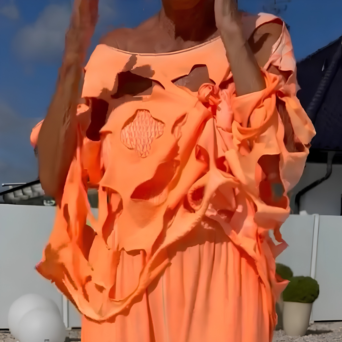 Jeshaly | Ensemble de combinaison sans épaules avec top décoratif
