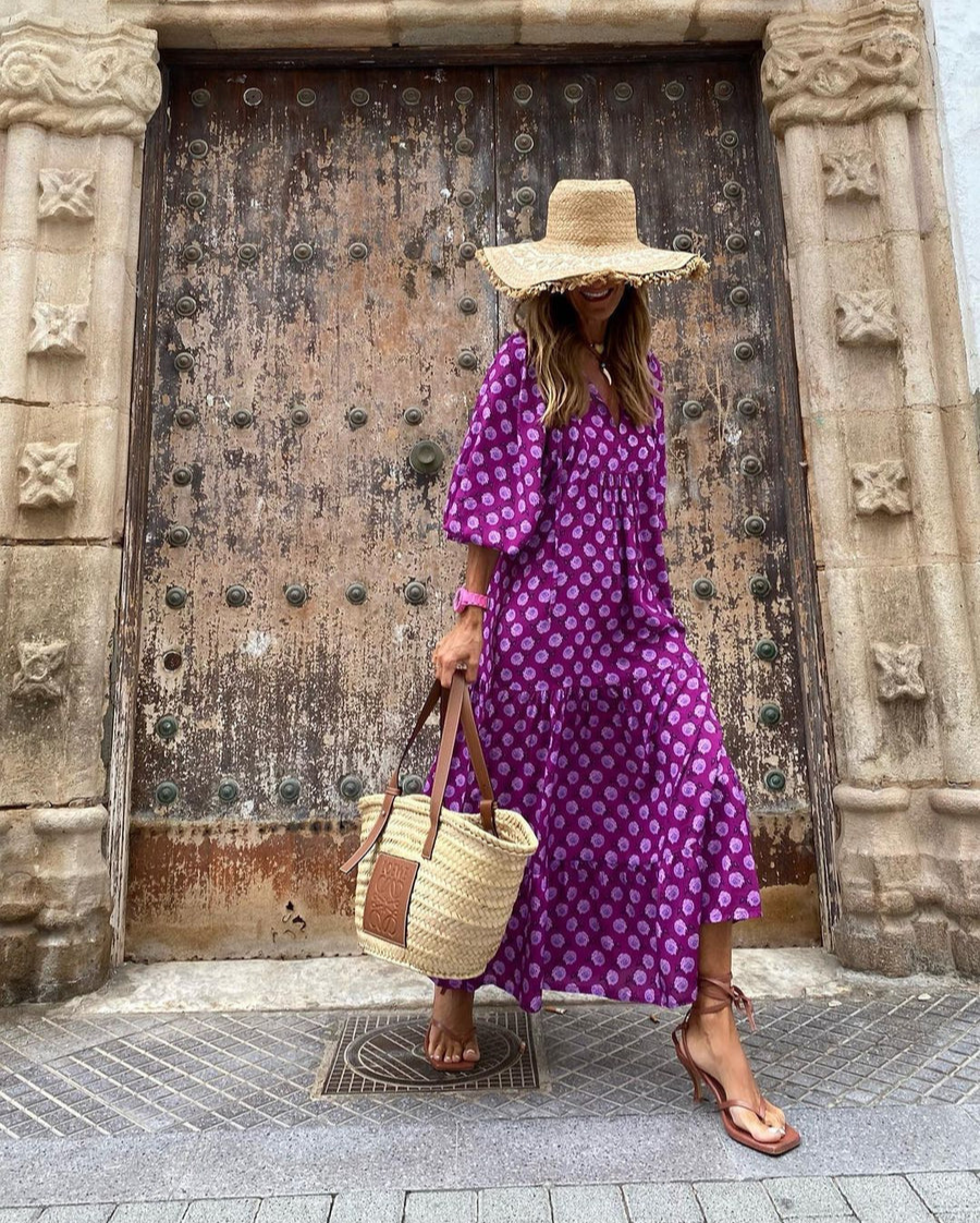 Elin | Robe Maxi à Pois pour Femmes
