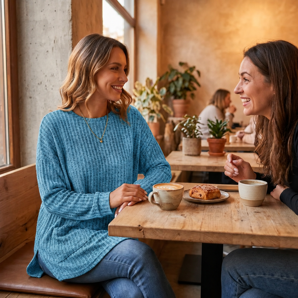 Camilla | Pull en Tricot Oversize Élégant et Confortable avec Texture Waffle