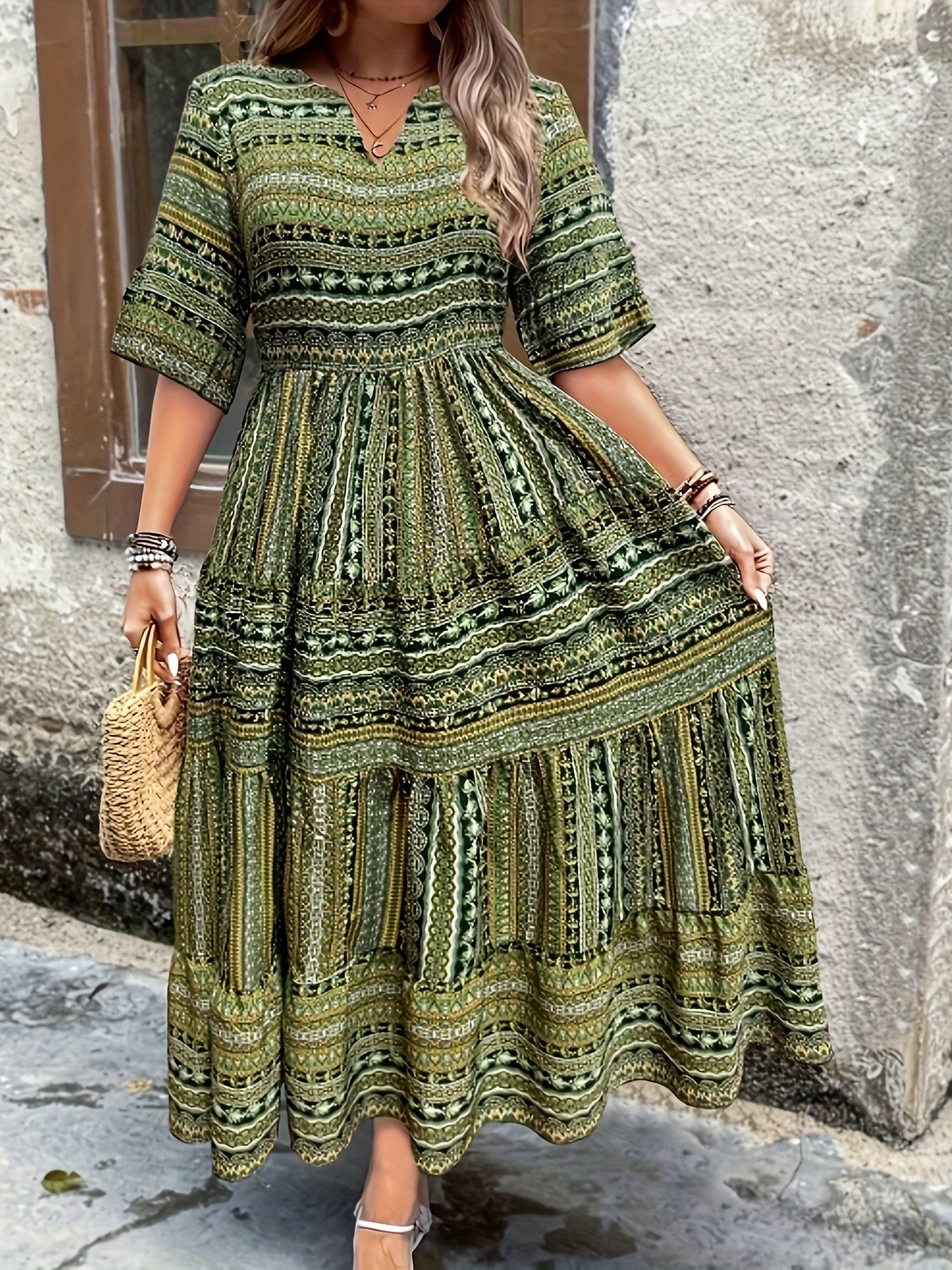 Daisy | Robe midi fluide imprimée boho pour femmes