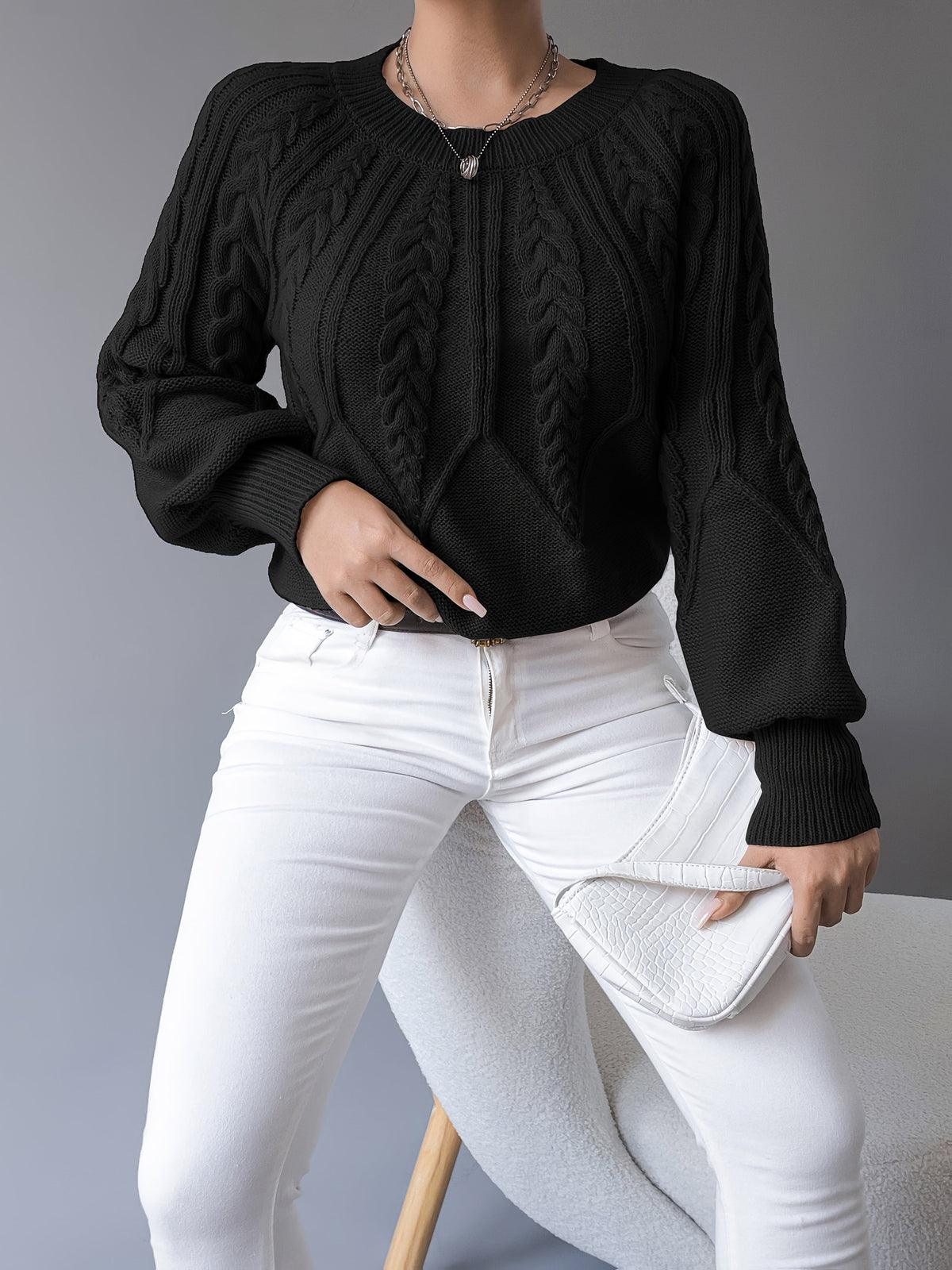 Louise - Pull Oversized Élégant en Câble