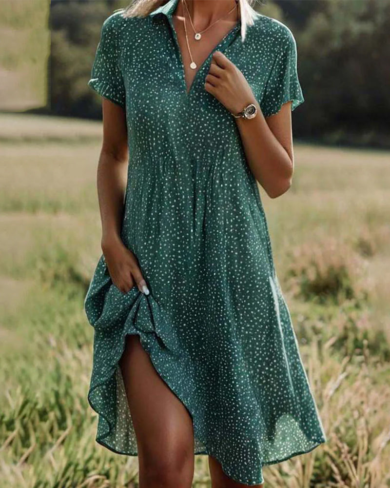 Robe florale décontractée à col