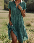 Robe florale décontractée à col