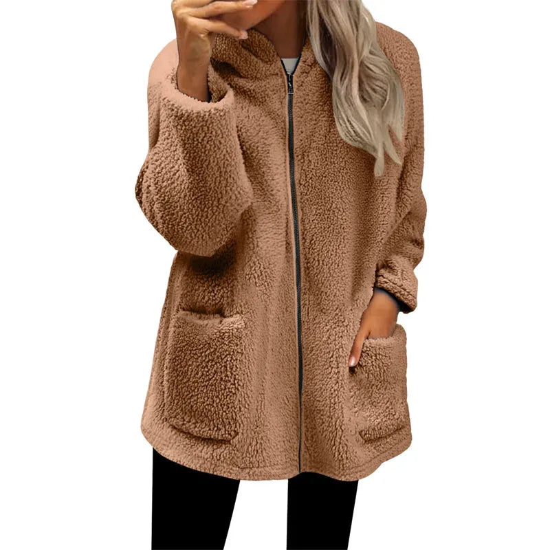 Lovina | Veste de loisirs chaude pour femmes avec capuche et fermeture éclair