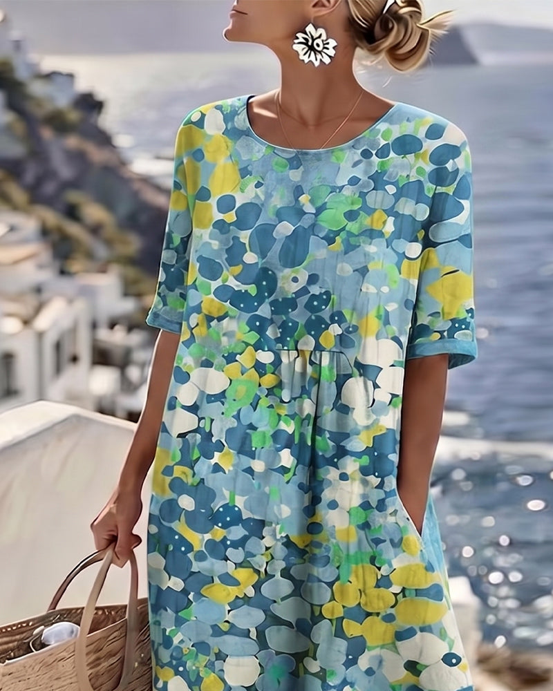 Xenjia | Robe midi décontractée avec imprimé floral coloré