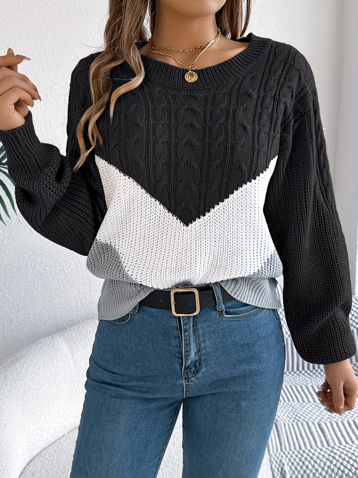 Noreen | Pull en Maille Bicolore