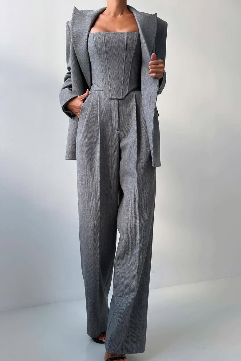 Luna | Ensemble de Blazer Trois Pièces à Double Boutonnage pour Femmes
