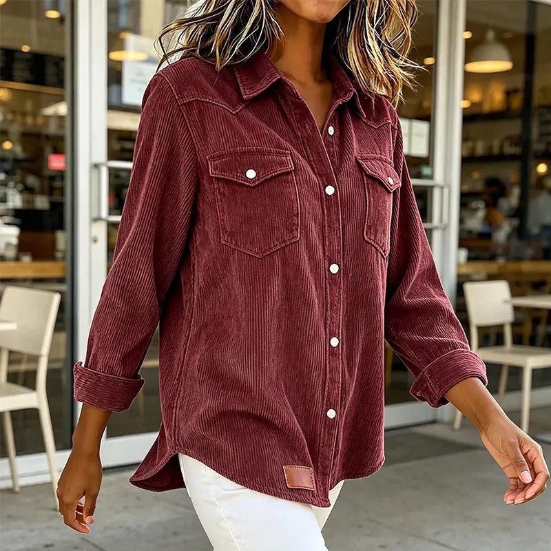 Luoceta | Chemise décontractée à rayures avec poches poitrine