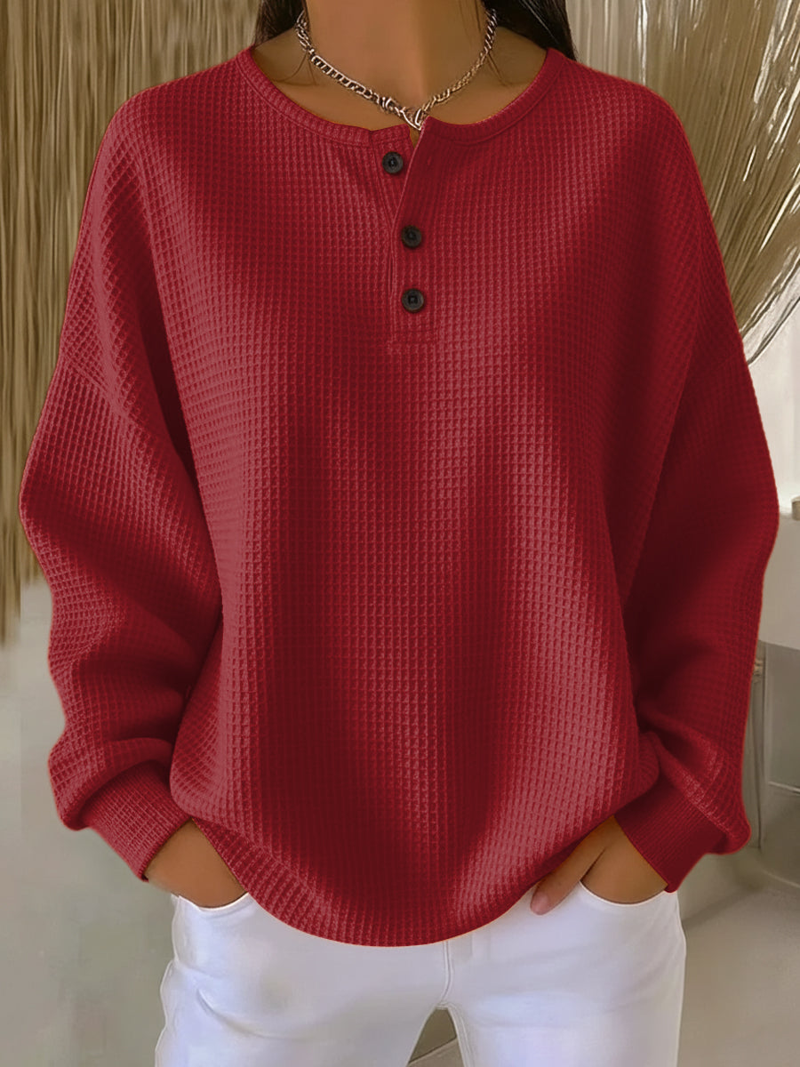 Emma - Pull Oversize avec Boutons Stylé