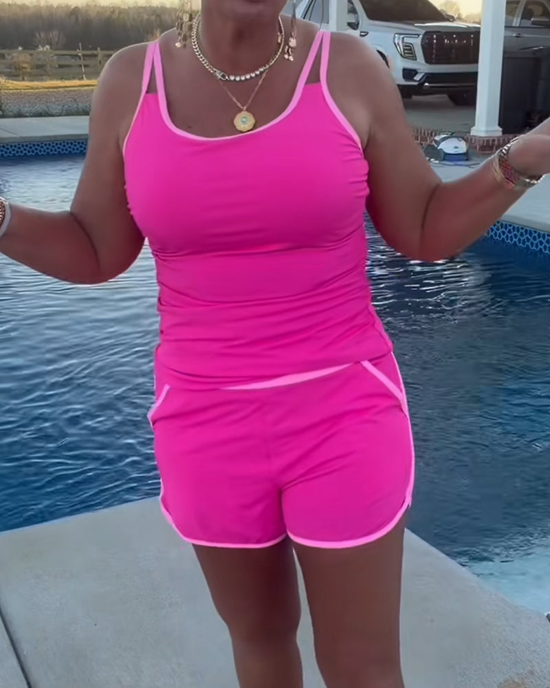Cybella | Tankini moderne avec garniture bicolore