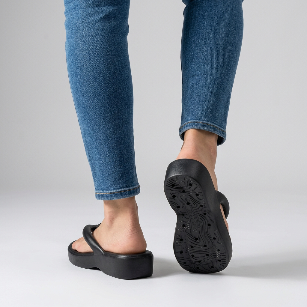 Etheal | Tongs confortables avec semelle compensée