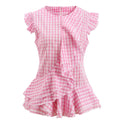 Robe à carreaux fluide pour femmes avec volant volumineux R&B