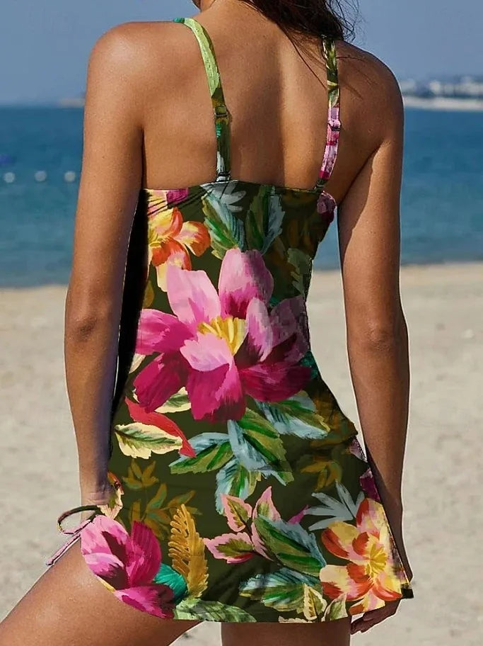 Fiesta – Maillot de bain graphique avec short, effet ventre plat
