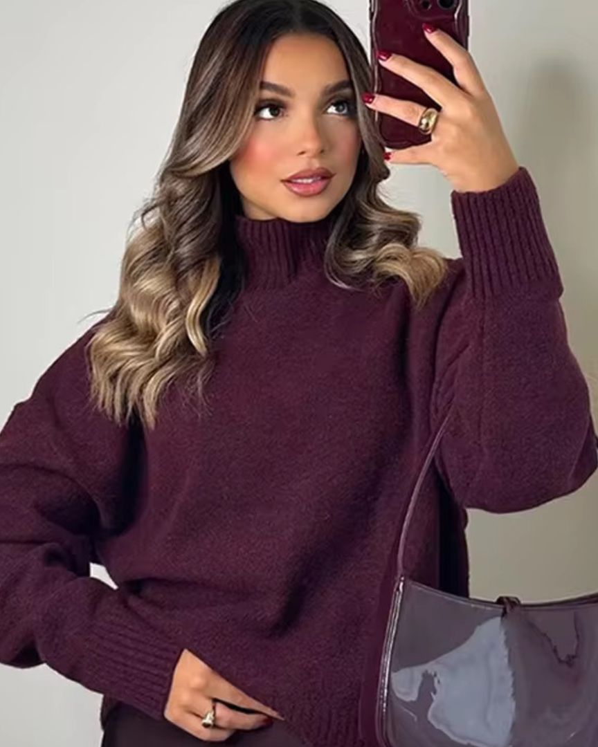 Lisa | Pull en Tricot à Col Roulé Confortable et Élégant