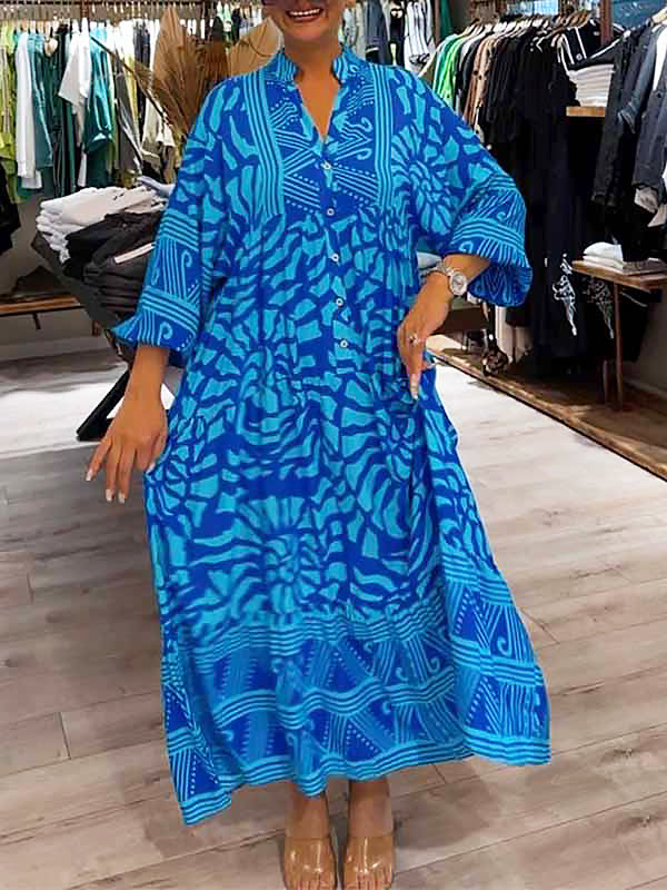 Mira | Robe Imprimée à Décolleté en V (Presque épuisée)