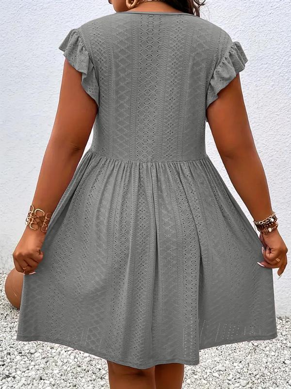 Dunizy | Robe unie avec décolleté en V croisé