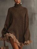 Amelia | Robe Pull Col Roulé Confortable et Romantique