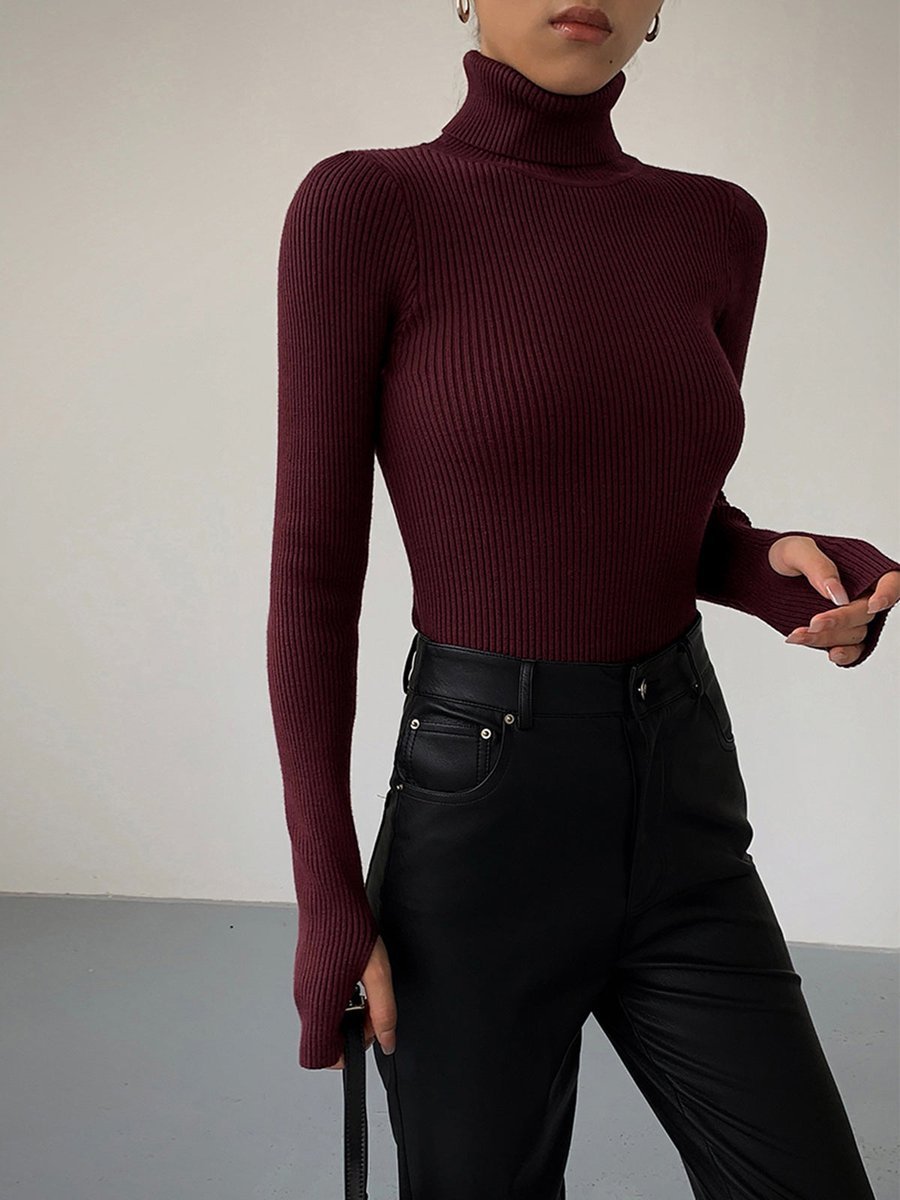 Charlotte | Pull à col roulé côtelé élégant et confortable