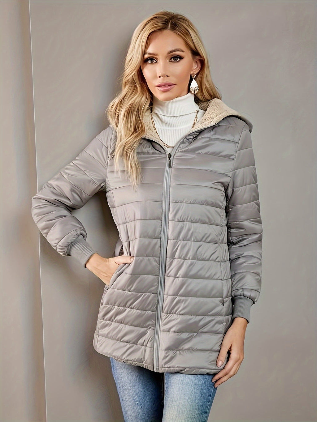 Esther - Manteau d'Hiver Long et Élégant Matelassé