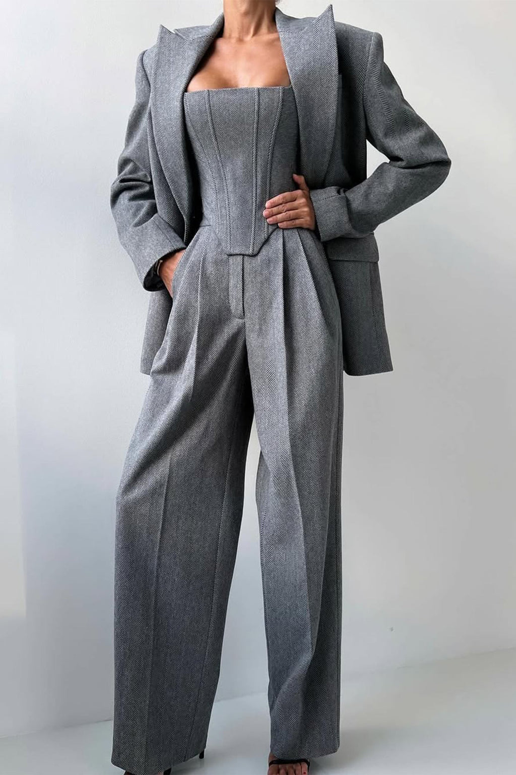 Luna | Ensemble de Blazer Trois Pièces à Double Boutonnage pour Femmes