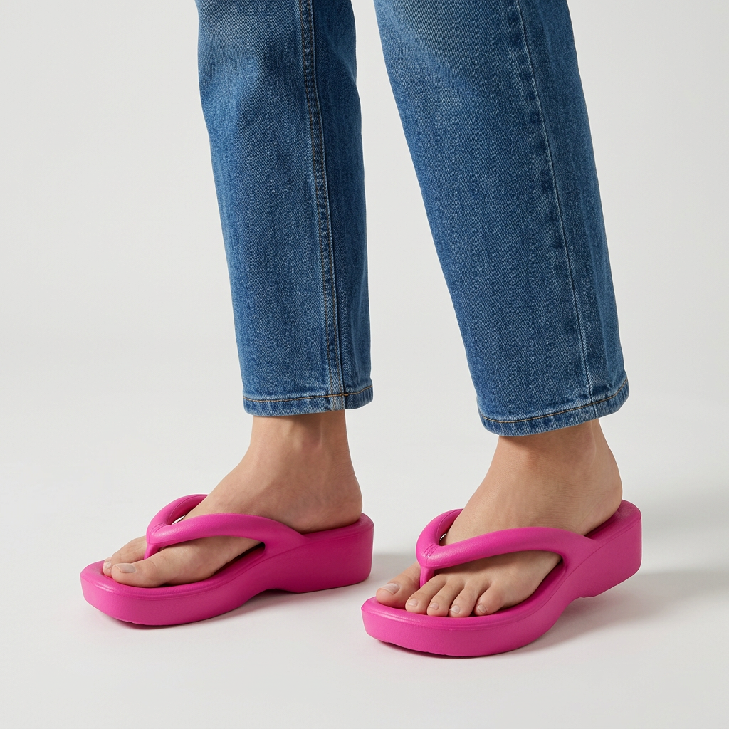 Etheal | Tongs confortables avec semelle compensée