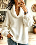 Pull en tricot confortable à col décontracté