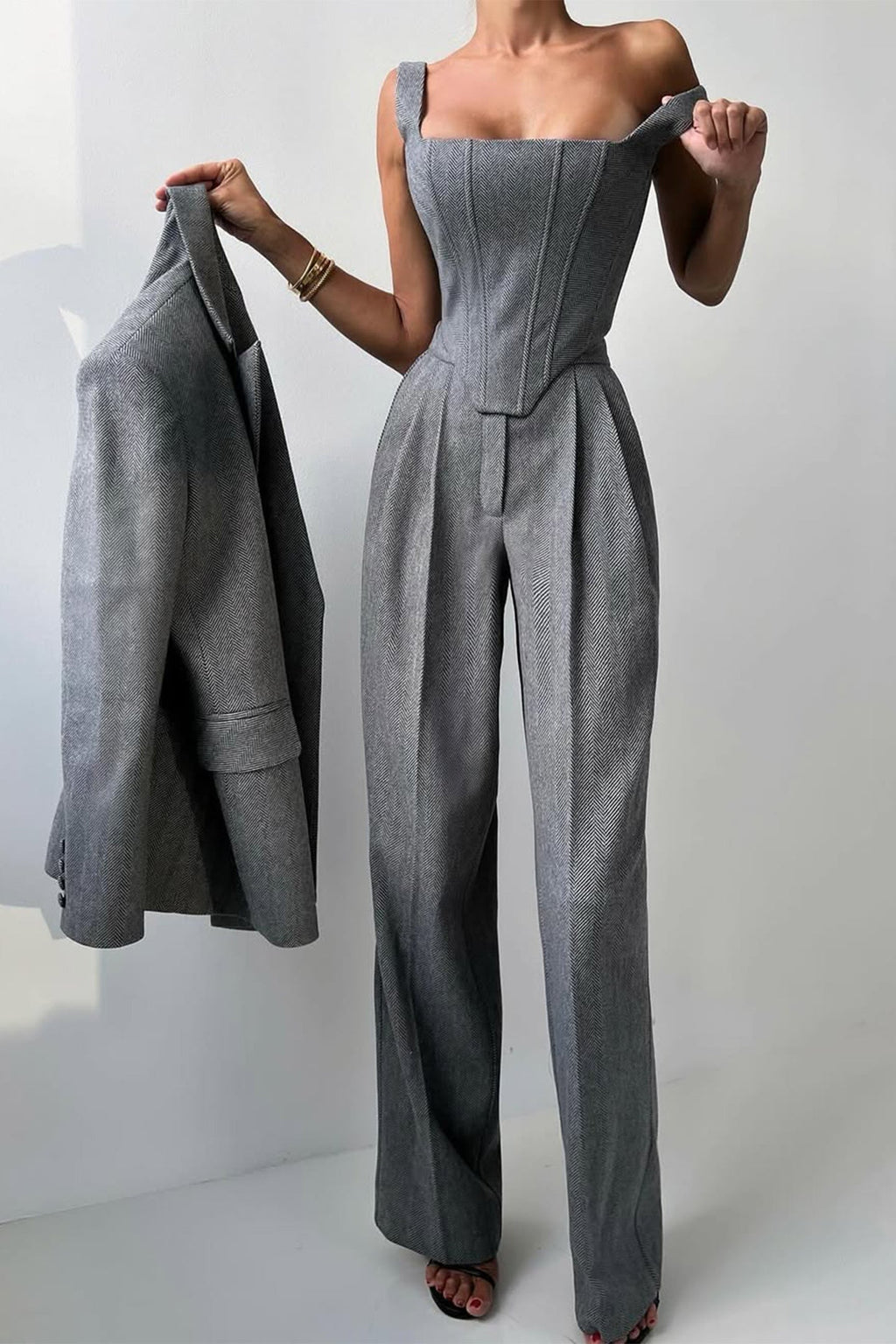 Luna | Ensemble de Blazer Trois Pièces à Double Boutonnage pour Femmes