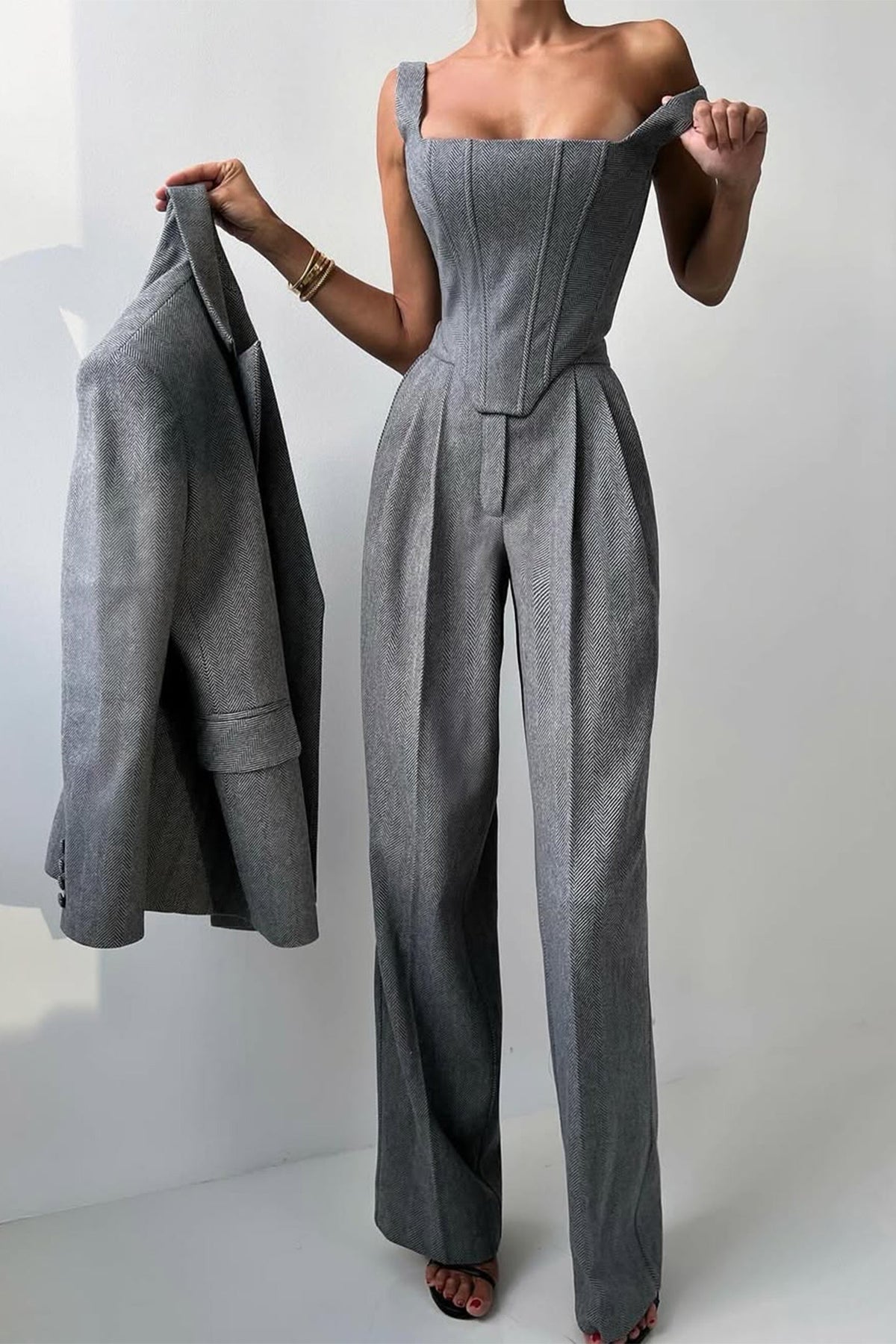 Luna | Ensemble de Blazer Trois Pièces à Double Boutonnage pour Femmes