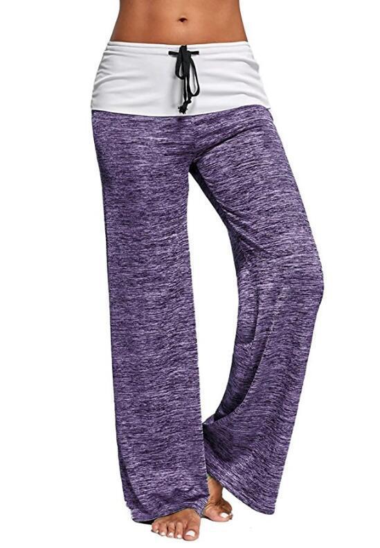 Pantalon de lounge doux pour femmes avec jambe large et ceinture repliée Echo Archive