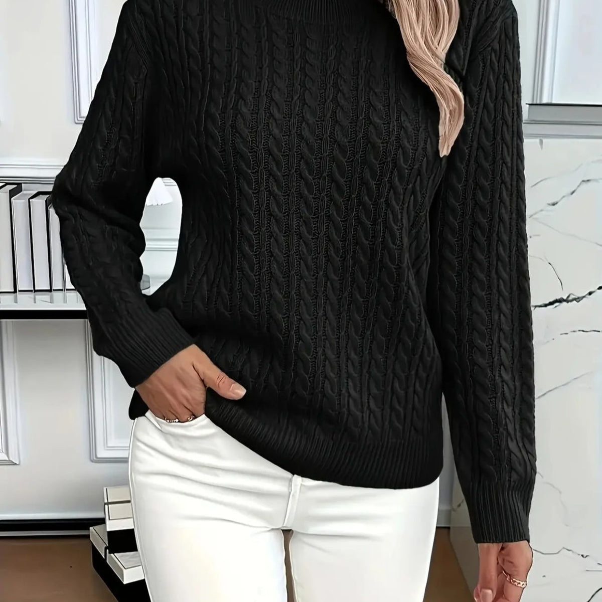 PULL ROND CONFORTABLE POUR FEMMES