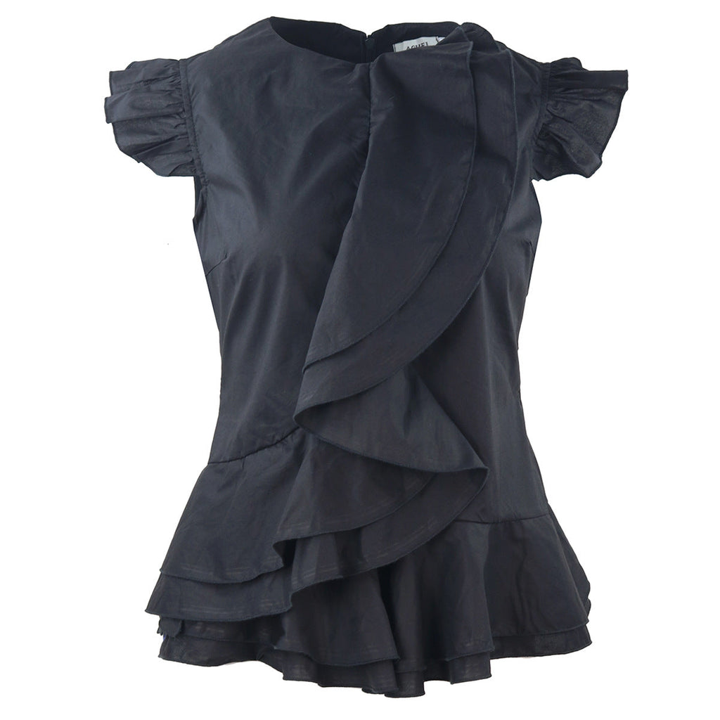 Robe à carreaux fluide pour femmes avec volant volumineux R&B