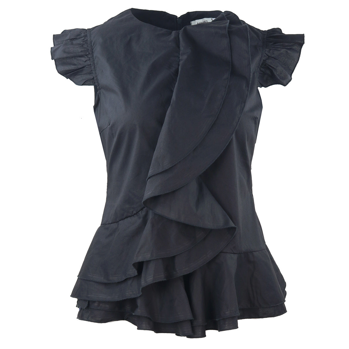 Robe à carreaux fluide pour femmes avec volant volumineux R&B
