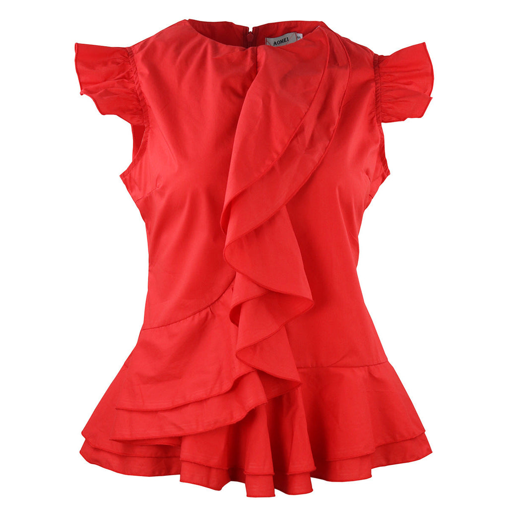 Robe à carreaux fluide pour femmes avec volant volumineux R&B