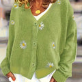 Brigitte - Gilet Élégant à Fleurs avec Boutons