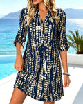 Robe Vintage Imprimé Col V Mini
