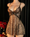 Lingerie Bretelles À Pois Léopard Imprimé
