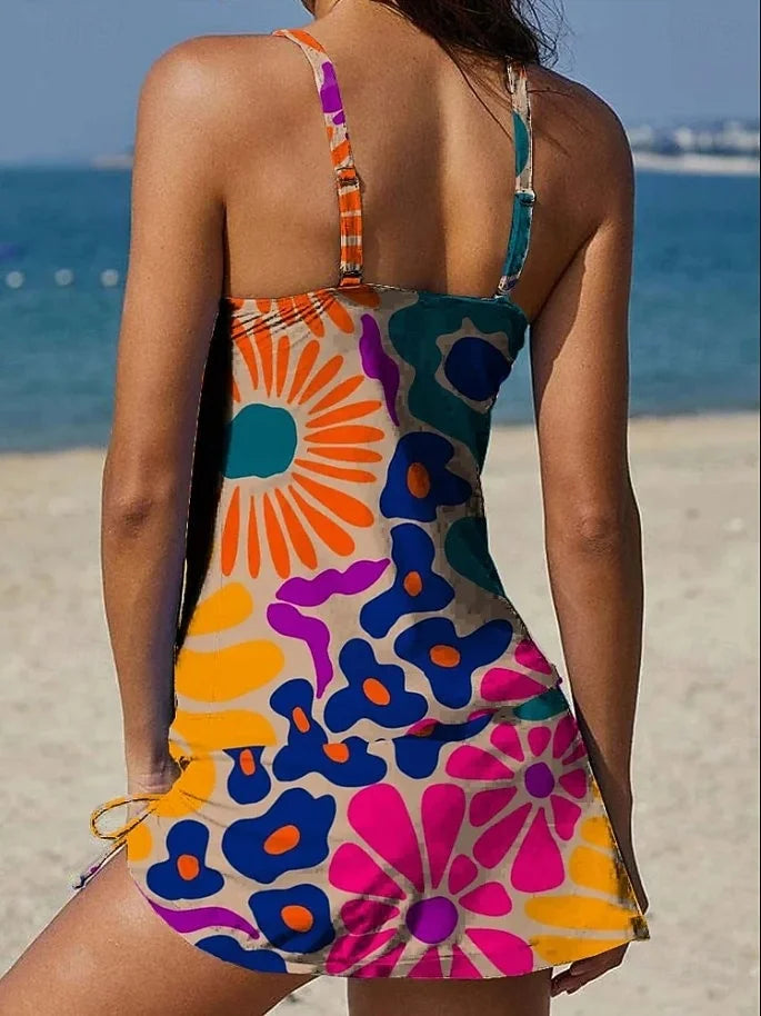 Fiesta – Maillot de bain graphique avec short, effet ventre plat