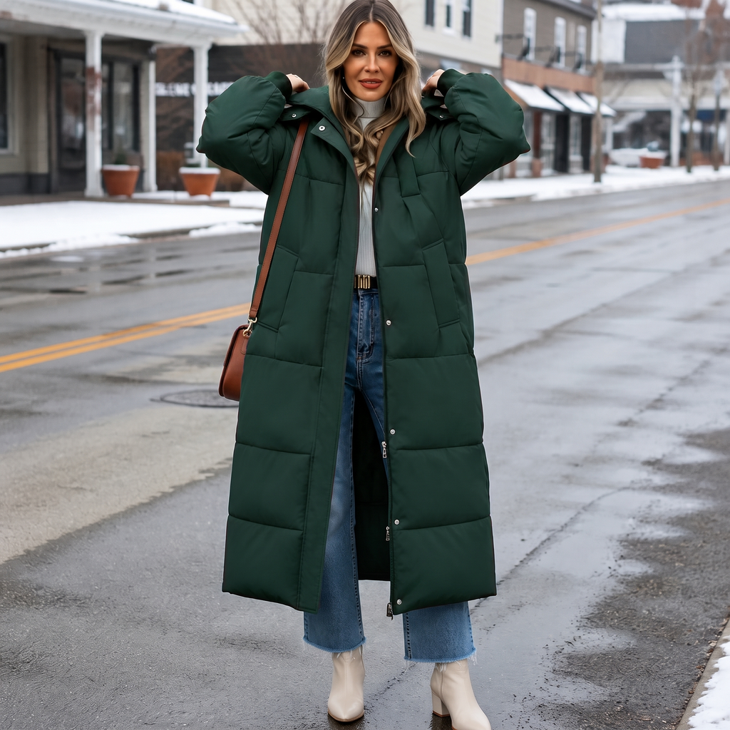 Elise | Manteau d'hiver long et élégant pour femmes avec capuche