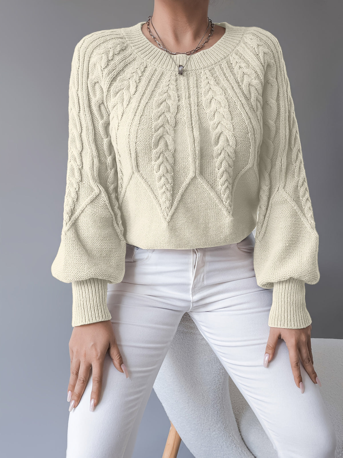 Louise - Pull Oversized Élégant en Câble
