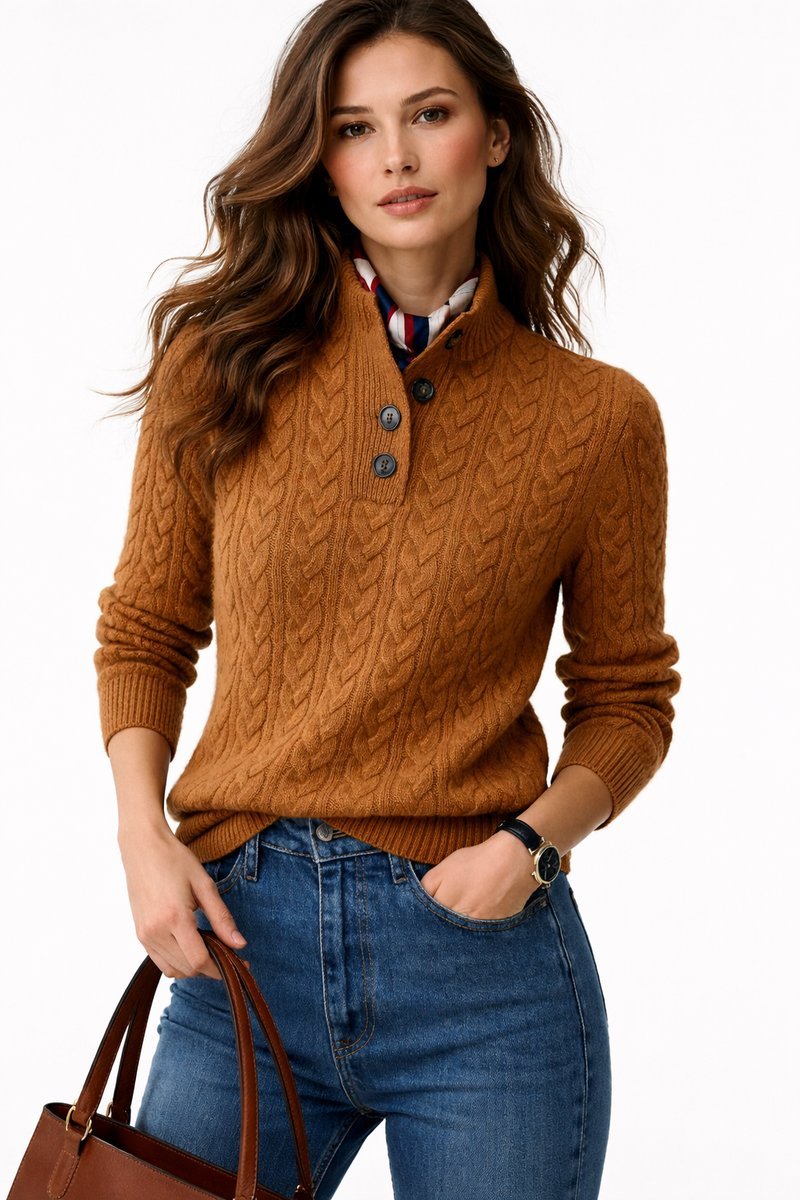 Amelia | Pull col roulé en cable classique et élégant
