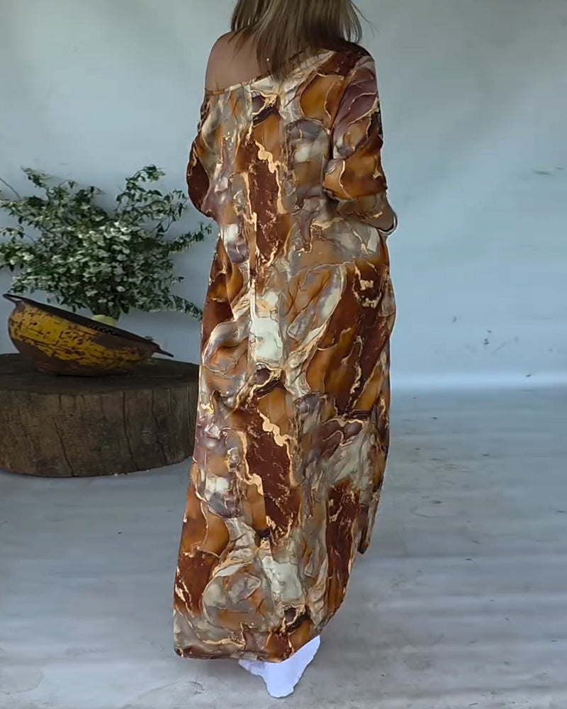 Blouse Imprimée à Fente Tendance