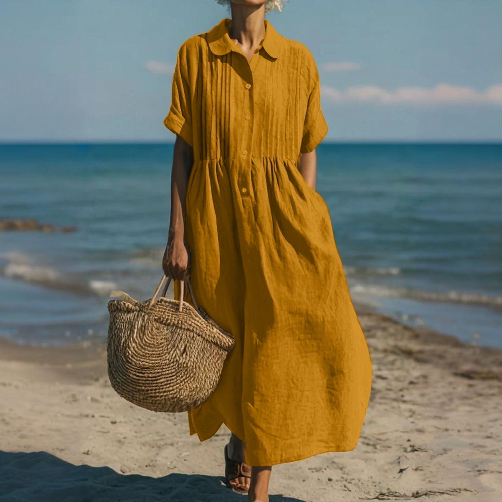 Corvina | Robe de plage longue avec poches pratiques