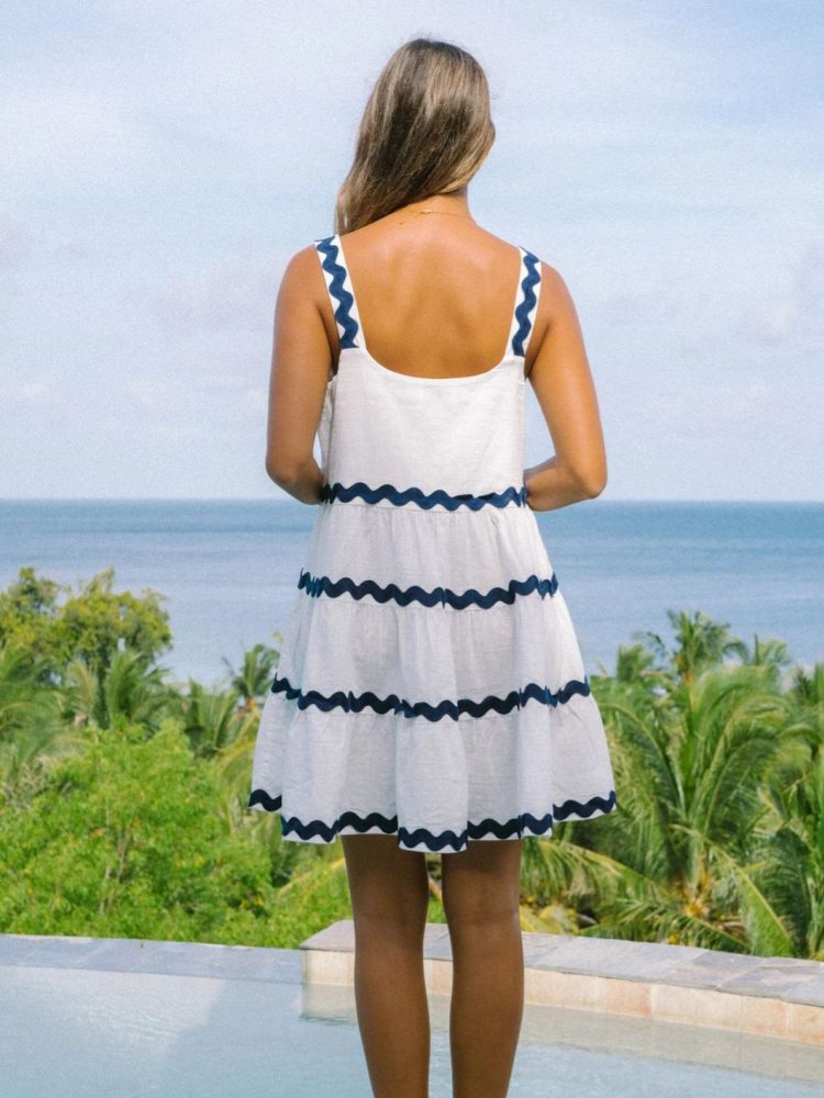 Robe d'Été Mini Femme | Col Carré à Volants